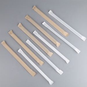 กระดาษที่กำหนดเองย่อยสลายได้ทิ้งห่อด้วยกระดาษจัมโบ้คมดื่มฟางสำหรับน้ำผลไม้นมชาฟอง Boba - Product Image 2