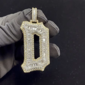 Diseño Personalizado, Nuevo Colgante de Letra P en Plata de Ley 925 con Incrustaciones de Moissanita VVS, Estilo Hip Hop, Disponible a los Mejores Precios - Product Image 1