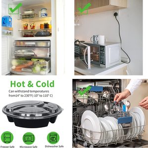 Recipientes Reutilizables para Preparación de Comidas, Aptos para Lavavajillas, Microondas y Congelador, Libres de BPA, Recipientes Desechables de Plástico para Almacenamiento de Alimentos - Product Image 6