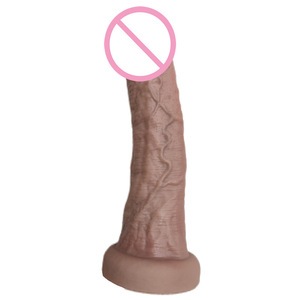 Nouveau dildo réaliste en silicone liquide souple marron de grande taille sans œufs de Jiuxi pour femmes, jouets sexuels pour adultes. - Product Image 1