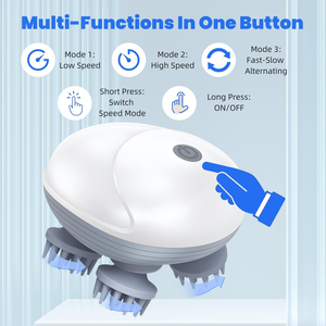 Upgraded Handheld Electric Massager for Dogs Cats 4 Rotatable Massage Heads Three Modes Includes Grooming <b>Brushes</b> <b>Pet</b> Tools - Product Image 3