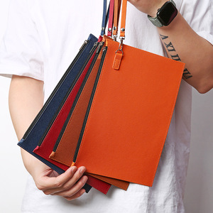 Đa chức năng A5/A4 kinh doanh văn phòng da tập tin thư mục công suất lớn xách tay dây kéo tập tin túi cho dữ liệu lưu trữ tài liệu túi - Product Image 1