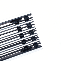 Grille de ventilation linéaire encastrée à cadre étroit et minimaliste, longueur personnalisée, avec volet de retour d'air pour système de climatisation centralisée