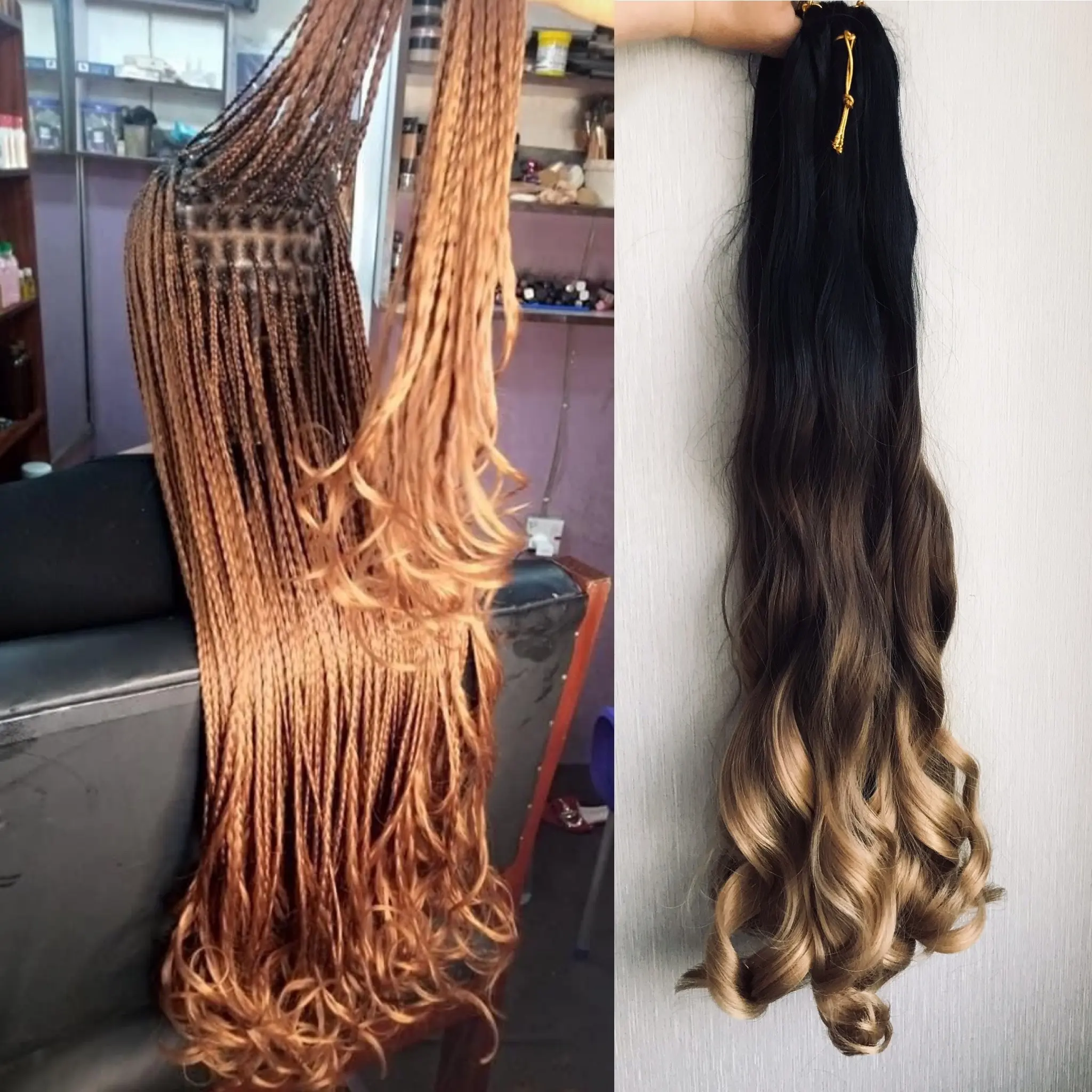 Rizos franceses estilo poni, extensiones de cabello ondulado en espiral, rizado sintético