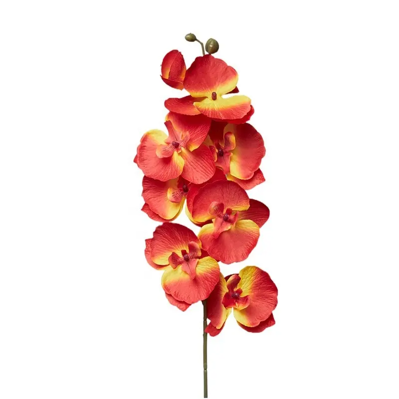 Fleur artificielle non tissée de haute qualité phalaenopsis à 8 têtes pour la décoration de la maison de table européenne décor de mariage