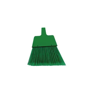 Vassoura de jardim com cabo telescópico PP, vassoura de plástico para folhas, ferramenta de limpeza extensível e de cerdas longas, verde, novidade