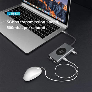 Adaptor Multiport USB C Hub 15 In 1, Pengisi Daya Nirkabel 4K HD, Pembaca Kartu TF SD 5W/ 7.5W/10W - Product Image 5