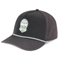 Gorra de Béisbol Deportiva Impermeable de 5 Paneles con Parche de Poliéster Personalizado de Alta Calidad HN10, Perforada con Láser, con Cuerda, para Exteriores