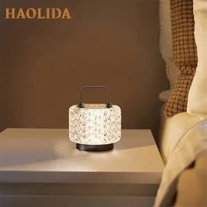 HLD kit lampu malam putih hangat, lampu malam kecil akrilik 3 tingkat dapat diredupkan 4w dapat diisi ulang untuk kamar tidur