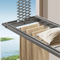 Séchoir à linge électrique intelligent, télescopique à levage automatique, éclairage intégré, quatre ventilateurs, gain de place, chauffant, pour balcon et cuisine