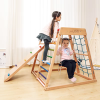 Structure de jeu Montessori de haute qualité, facile à assembler, pour l'intérieur, avec balançoire, toboggan, échelle et roche d'escalade