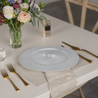 Vente en gros de plantes en plastique argentées de luxe pour mariage, fête, décoration de nourriture et de desserts, camping, dîner, Noël, barbecue