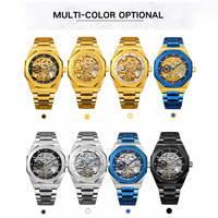Montre Automatique Argentée Squelette 3D Lumineuse pour Homme