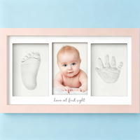 Baby Hand- und Fußabdruck-Set, Ton-Gedenkrahmen, Schnell Trocknende Hand- und Fußabdrücke, Neugeborenen-Kinderzimmer-Bilderrahmen