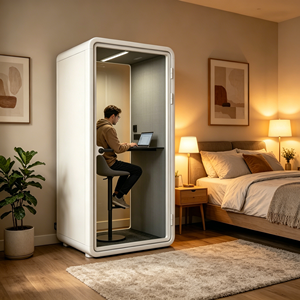 Cabine d'enregistrement audio insonorisée pour acteur vocal avec sol en moquette - Product Image 2