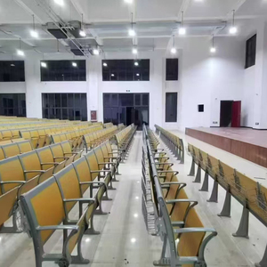 Style planche de <span class=keywords><strong>bois</strong></span> avec tableau d'écriture salle de classe universitaire avec bureaux et chaises connectés chaises de salle de classe scolaire - Product Image 3