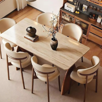 Runwood Nordischer Luxus Moderner Rechteckiger Marmor Massivholz Esstisch Stuhl Set 4 6 Sitzer Möbel Farmhaus Designs Neueste 2