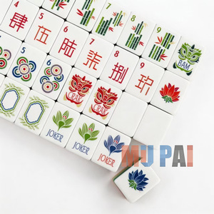 2026 New 4-Layer Acrylic American Mahjong Set Wood Grain Hand-Painted Tiles Mahjong Tables for <b>Gambling</b> - Product Image 3