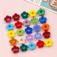 Perles de fleurs en verre creux de 16 mm avec grand trou, fabrication artisanale pour collier, bracelet, boucles d'oreilles