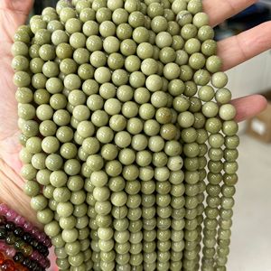 ลูกปัดอะลาชานสีอะโวคาโดธรรมชาติจาก <span class=keywords><strong>JoJo</strong></span> Wholesale Fine Accessories ทรงกลมเจียระไนแบบเหลี่ยมคม ขนาด 8 มม. ลูกปัดอาเกตเปลี่ยนสีได้แบบกึ่งสำเร็จรูป - Product Image 4