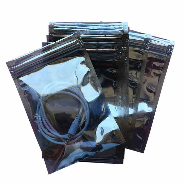 Custom Open Top Cleanroom Foil Aluminium Antistatic Ziplock Bags