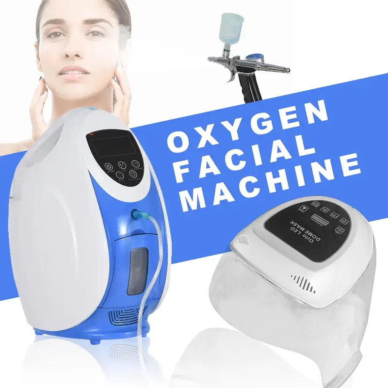 Portable 2 en 1 hydra dermabrasion led masque dôme pour oxygéner nourrir équipement d'oxygénothérapie