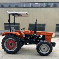 Tractor Agrícola YF504-TS de 50HP con Tracción en las 4 Ruedas y Transmisión por Engranajes, con Toldo, Tractor de Ruedas Pequeño para Cultivo Agrícola, Motor