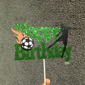 Feliz cumpleaños fútbol pastel Topper jugador de fútbol pastel decoraciones Niño/niña deportes pastel Topper - Product Image 2