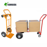 Chariot à main pliable avec roues, chariot utilitaire portable, chariot à main avec poignée réglable, chariot pliable pour le déménagement