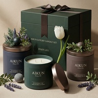 Bougie parfumée professionnelle AIKUN pour spa, bougie en cire de soja en pot, marque privée, pour les salles de beauté et de bien-être et l'image de marque de luxe