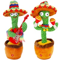 Peluche Cactus Dansant, Parlant, Chantant et Dansant de la Marque Link, avec Rembourrage en Coton PP, 32 cm, Certifiée Sûre, Unisexe