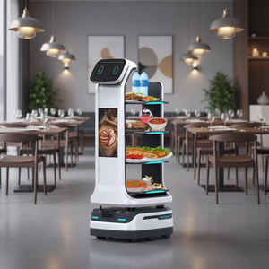 Robot de livraison alimentaire commercial Janz Mars avec une charge utile de 40 kg, une autonomie de 10 heures, une technologie SLAM laser, 4G/5G, une recharge automatique, une utilisation multi-scènes - Product Image 1