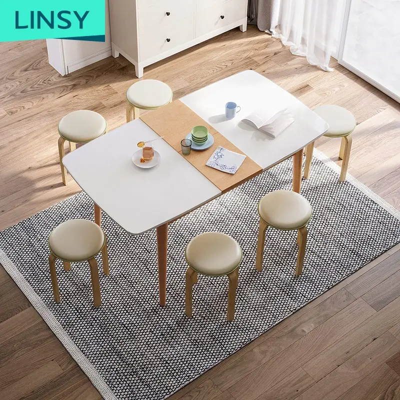 Linsy-Juego de 6 sillas cuadradas de alta calidad, Set de comedor, DK1R