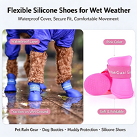 Chaussures imperméables pour chien en silicone souple et flexible, protège-pattes pour la marche par temps pluvieux et boueux
