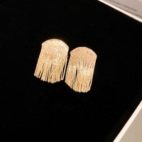 Boucles d'oreilles longues à pampilles en métal électroplaqué personnalisées style Instagram, mode minimaliste de niche haut de gamme