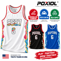 Maillot de basket vintage personnalisé, uniformes d'équipe rétro à rayures arc-en-ciel par sublimation, hauts de basket respirants pour jeunes et adultes