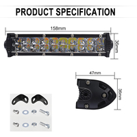 Rampe de toit LELANPU Whip Blixtljus pour véhicule UTV, rampes de 8 pouces, projecteurs tout-terrain, barre lumineuse LED auxiliaire externe pour FJ Cruiser