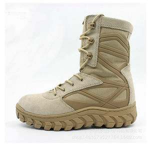 Chaussures de randonnée DFA120 en toile kaki et noire avec bandes renforcées et fermeture éclair latérale sur les manches - Product Image 2