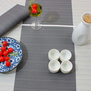 Sous-verres modernes et élégants <span class=keywords><strong>de</strong></span> style géométrique gris 30x45cm, creux, isolés, écologiques, non toxiques, en PVC tissé, en vinyle - Product Image 3