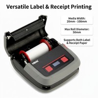 Imprimante thermique portable de 4 pouces pour étiquettes et reçus, machine d'impression d'étiquettes thermiques, compatible avec Win, Android, IOS