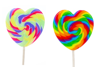 Sucette personnalisée en forme de coeur bonbons arc-en-ciel sucette tourbillon