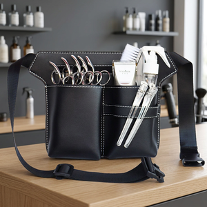 Bolsa de Cintura de Cuero para Herramientas de Barbería, Estuche para Tijeras con Clip para Cinturón, Personalizable OEM/ODM, Accesorios Portátiles para Peinado - Product Image 4