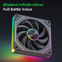 Ventilateur de boîtier PC SNOWMAN 120MM ARGB PWM à roulement fluide, haut débit d'air 45CFM, 20dBA silencieux, design miroir infini
