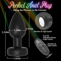 Télécommande LED Lumineuse Vibrante Plug Anal 7 Vitesses Masseur de Prostate Jouets Sexuels pour Femmes et Hommes en Silicone