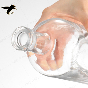 Bouteilles en verre rondes de luxe de haute qualité pour spiritueux 200ml 250ml 375ml pour brandy, whisky, tequila, <span class=keywords><strong>alcool</strong></span> et liqueurs - Product Image 5