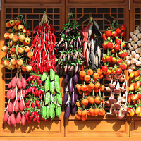 Realistiche kunstmatige fruit- en groentegarland van schuim, hangend aan een koord, voor thuis, bruiloft, feest, binnendecoratie