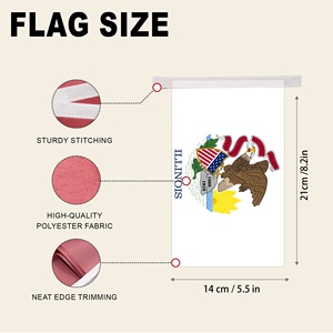 Wholesale Custom Printed USA Illinois Rectangle <b>Bunting</b> Flags Waterproof <b>White</b> Eagle String Pennant for 4th of July Bar Decor - Product Image 2