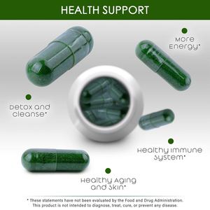 Complément alimentaire quotidien à base de <span class=keywords><strong>spiruline</strong></span> pure, biologique et naturelle, riche en protéines, pour la détoxification et les bienfaits pour la santé, en capsules, provenant de l'entrepôt américain. - Product Image 6