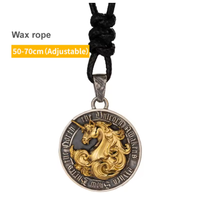 Collier pendentif vintage licorne en argent S925 pour homme, bijou cheval à relief profond et corne sacrée