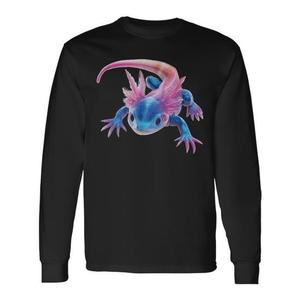 T-Shirt a Maniche Lunghe con Grafica Axolotl Kawaii, Unisex per Adulti, Stampa Digitale Promozionale - Product Image 1